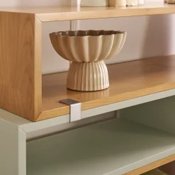 Libreria in legno di ciliegio laccata con dettagli in metallo cromato opaco*LCI_DECORA Best