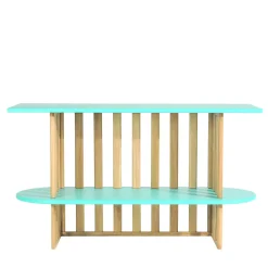 Libreria Lido a due piani in legno verde*Medulum Discount