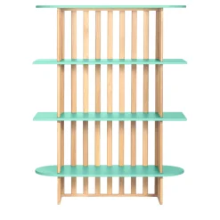 Libreria Lido a quattro ripiani in legno verde*Medulum Hot