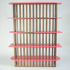 Libreria Lido in legno rosa a cinque ripiani*Medulum Outlet