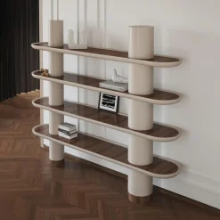 Libreria Mina 220 a 4 ripiani color greige*Ultramobili Discount