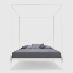 Lotto Letto Matrimoniale con Baldacchino in Ferro Bianco*Lispi Outlet