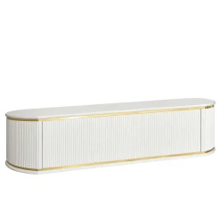 Madia da Parete Bianca con Porta A Battente e Accenti Dorati*Morello Gianpaolo Outlet