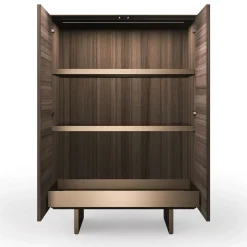 Madia Solferino in noce Canaletto burnished anta intarsio nero antracite*Arcari Arredamenti Clearance