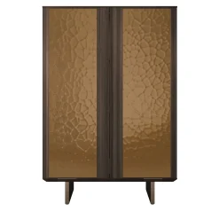 Madia Solferino in noce Canaletto burnished ante metallo liquido bronzo*Arcari Arredamenti Clearance