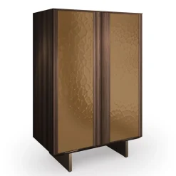 Madia Solferino in noce Canaletto burnished ante metallo liquido bronzo*Arcari Arredamenti Clearance