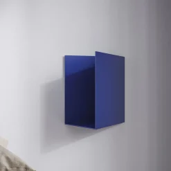 Mensola a Tasca Caletta in Metallo Blu con Apertura a Destra*Studio Cale Outlet