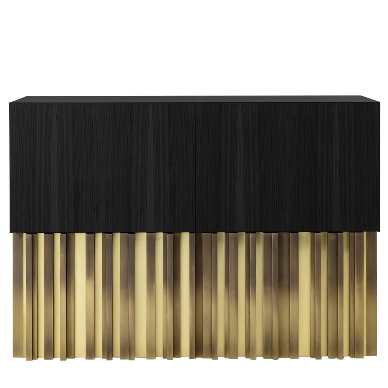 Mirage Vintage con scultura in ottone fatta a mano Credenza nera*Laab Outlet