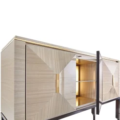 Mobile bar in legno di eucalipto lucido Crystal*Franco Bianchini New