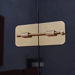 Mobile bar Mai Tai blu-nero in legno e metallo dorato*Black Tie New