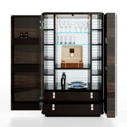 Mobile bar Teomondo a 2 porte in eucalipto fumé*Ultramobili Clearance