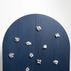 Mobile contenitore Blossom Blue con doppie ante e inserti in ceramica*Sergio Mannino Studio Outlet