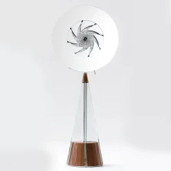 Mobile Gualtiero Canaletto in noce con dettagli in acciaio e vetro*Teckell Hot