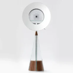 Mobile Gualtiero Canaletto in noce con dettagli in acciaio e vetro*Teckell Hot