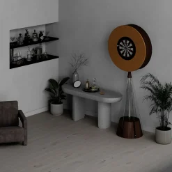 Mobile Gualtiero Canaletto in noce con dettagli in acciaio e vetro*Teckell Hot