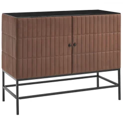 Mobiletto basso in pelle marrone Mizar di Dainellistudio*Daytona Sale