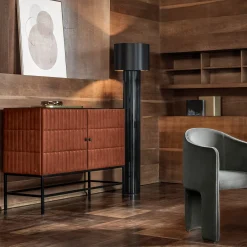 Mobiletto basso in pelle marrone Mizar di Dainellistudio*Daytona Sale