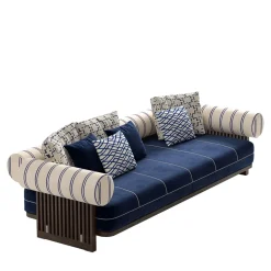 Nikos Divano fisso per esterni blu e bianco*CPRN Homood New