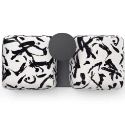 Ottomano a due posti Bon Bon in tessuto bianco e nero con tavolino*Sitia Hot