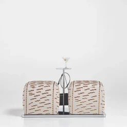 Ottomano BonBon a due posti in tessuto beige con tavolo*Sitia Sale