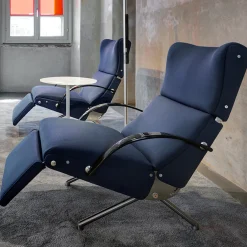 P40 Sedia da salotto blu polvere di Osvaldo Borsani*Tecno Spa Outlet