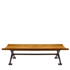 Panca Branda in cuoio pieno fiore cognac*Tonucci Collection New