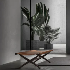 Panca Branda in cuoio pieno fiore cognac*Tonucci Collection New