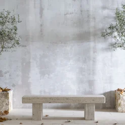 Panca da esterno in Travertino beige Vicum*Veltha Outdoor Stone Design Online