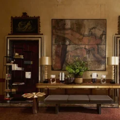 Panca Ever in Persian Grey e cuscini in pelle*Kreoo Outlet