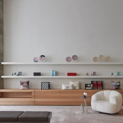 Panca Ever in Persian Grey e cuscini in pelle*Kreoo Outlet