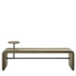 Panca in pelle di burro con vassoio*Durame Outlet