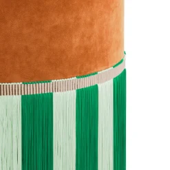 panca in velluto arancione con frange bicolore*Lorenza Bozzoli Couture Best