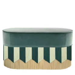 Panca ovale in velluto verde Plissé*Lorenza Bozzoli Couture Best