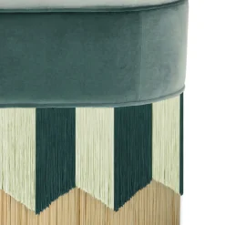 Panca ovale in velluto verde Plissé*Lorenza Bozzoli Couture Best