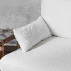 Panchina a 2 posti in tessuto Dedar bianco e bambù*Molto Collectibles Hot