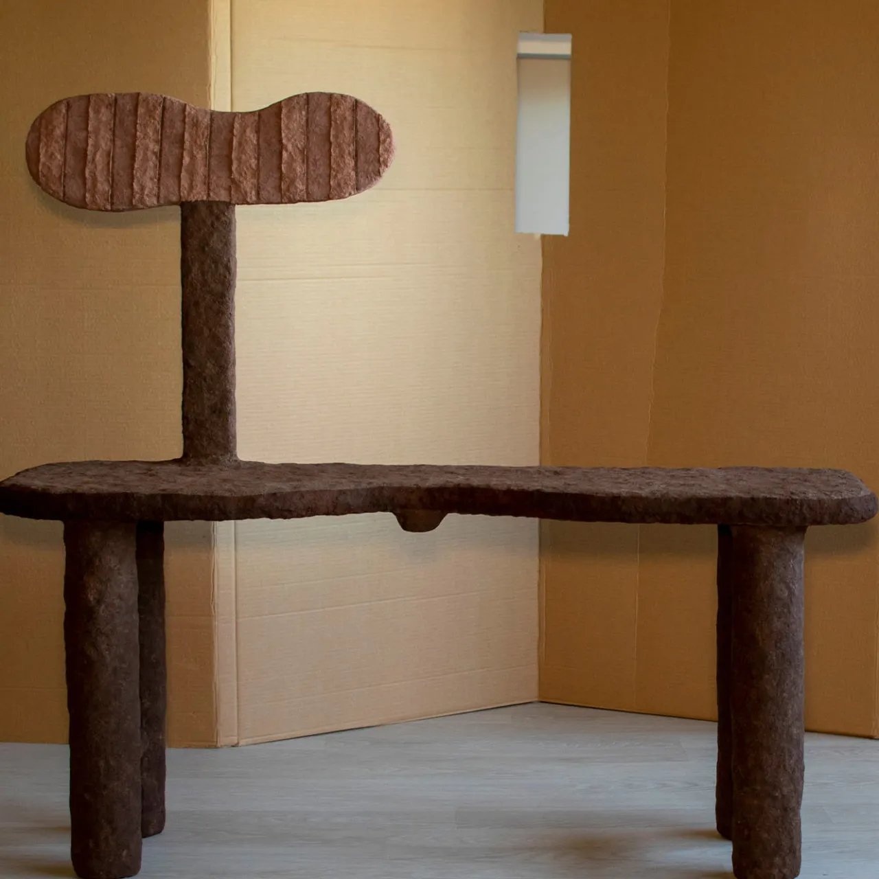 Panchina in legno e carta marrone Panchinetta*Signora Luna Best