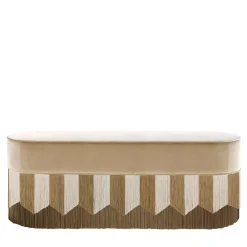 Panchina in velluto beige Plissé*Lorenza Bozzoli Couture Discount