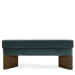 Panchina in velluto verde giallo Tria con frange*Lorenza Bozzoli Couture Clearance