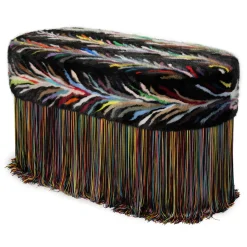 Panchina nera con patchwork multicolore in edizione limitata*Lorenza Bozzoli Couture Outlet