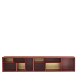 Pangea - Pensile grande in ottone e rosso marsala*Morica Design Discount