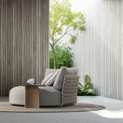 Pantelleria Grigio Chaise Longue rotonda per esterni*Meroni & Colzani