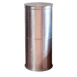 Pedestallo Espositore cilindrico in alluminio argento*Caspal