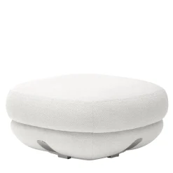 Piccolo pouf in tessuto bianco Harold di Pulina Exclusive Interiors*Daytona