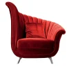 Poltrona a conchiglia in velluto rosso*Ros Italia Interiors Online