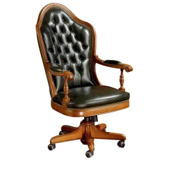 Poltrona alta in pelle nera*Marzorati