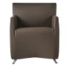 Poltrona Caprilarge in pelle marrone di Hannes Wettstein*Baleri Italia Clearance