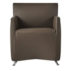 Poltrona Caprilarge in pelle marrone di Hannes Wettstein*Baleri Italia Clearance