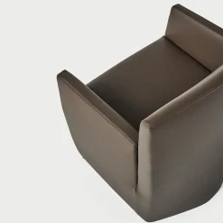 Poltrona Caprilarge in pelle marrone di Hannes Wettstein*Baleri Italia Clearance