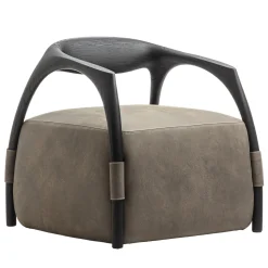 Poltrona Chassis in legno massiccio di frassino nero e rivestimento in pelle*Durame Sale