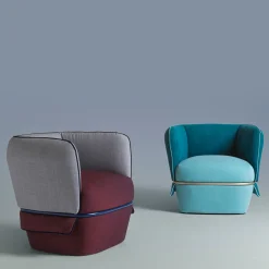 Poltrona Chemise Borgogna/Grigio di Studio Lido*My Home New